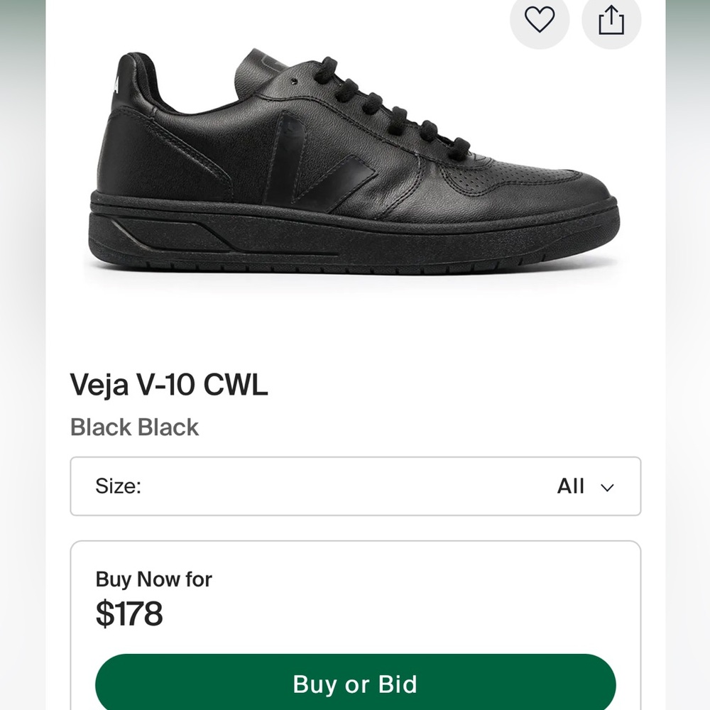 VEJA V-10  MADE IN BRAZIL VEGAN ALL BLACK 2.0 - Picture 4 of 16